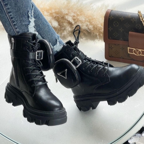 Shoes - Just In Zip Pocket Combat Booties